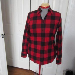 Chaps No Iron Buffalo Check Shirt--Size Large--Red and Black Check--Like New